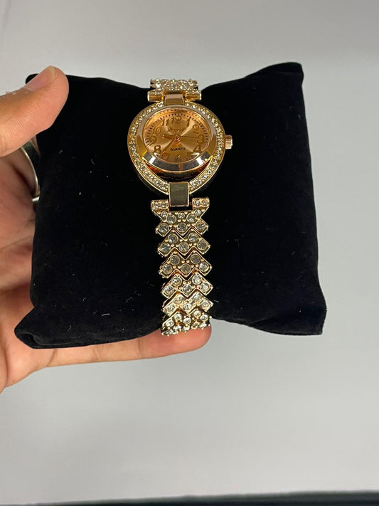 ✨ Luxury Rose Gold Diamond Bracelet Watch For Women