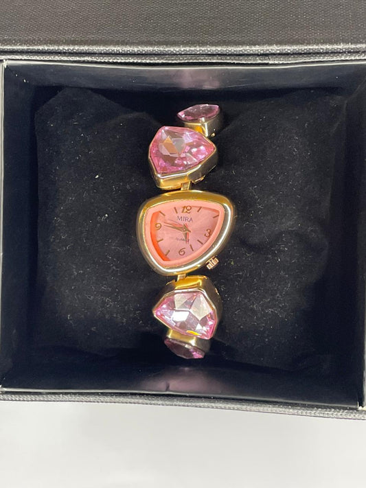 ✨ Pink Crystal Luxury Bracelet Watch For Women