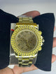 Royal Gold Diamond Luxury Watch ✨ Premium Golden Chain Wrist Watch For Men