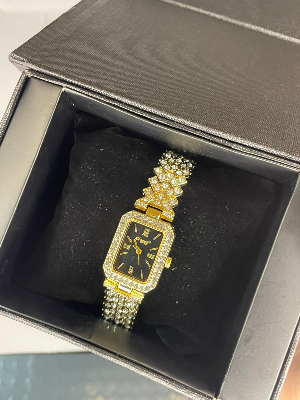 Luxury Black Dial Crystal Women’s Watch