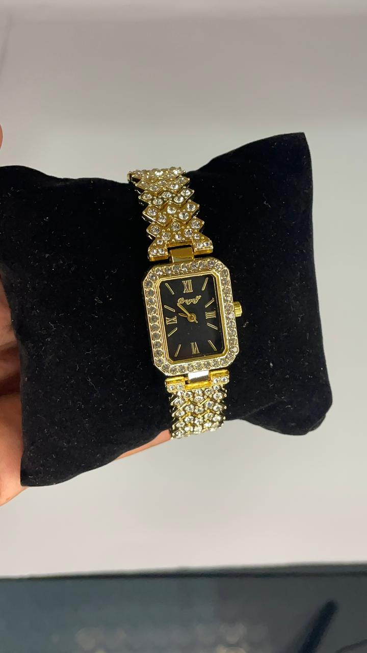 Luxury Black Dial Crystal Women’s Watch