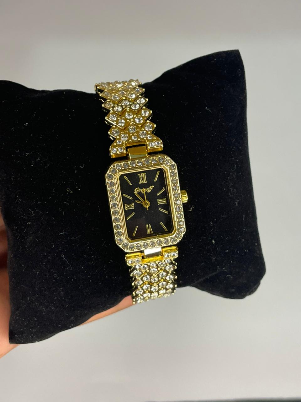 Luxury Black Dial Crystal Women’s Watch