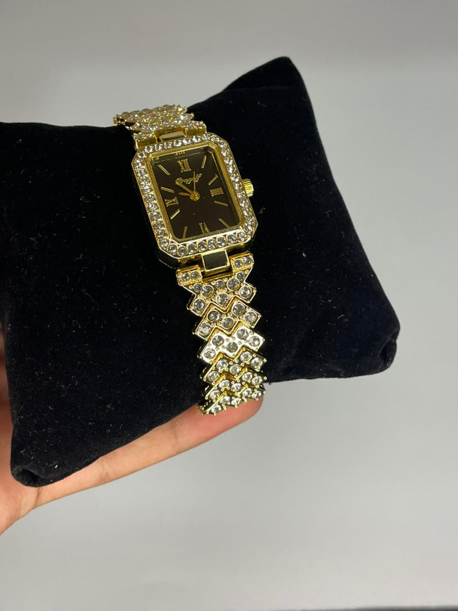 Luxury Black Dial Crystal Women’s Watch