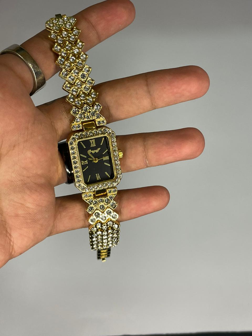 Luxury Black Dial Crystal Women’s Watch
